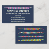 Friendship Bracelets op Navy Blue, gepersonaliseer Visitekaartje (Voorkant / Achterkant)