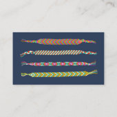 Friendship Bracelets op Navy Blue, gepersonaliseer Visitekaartje (Achterkant)