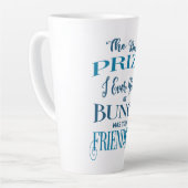 Friendship Bunco Best Prize Typography Blue Modern Latte Mok (Linkerhoek)