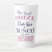Friendship Bunco Beste Prijs Typografie Latte Mok (Voorkant)