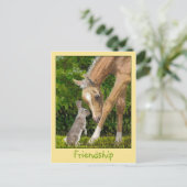 Friendship Bunny & Foal briefkaart (Staand voorkant)