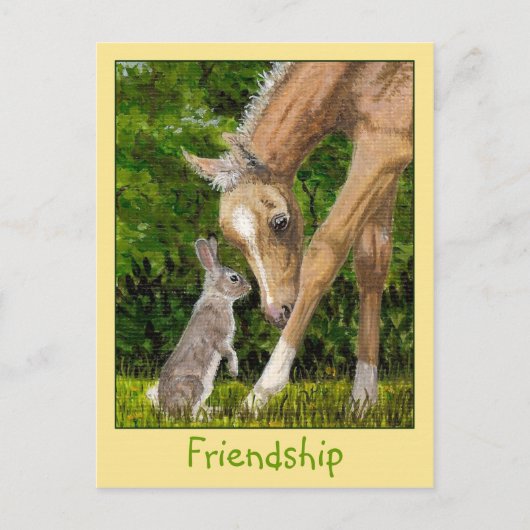 Friendship Bunny & Foal briefkaart (Voorkant)