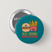 Friendship Burger and Fries Best Friends Forever Ronde Button 5,7 Cm (Voorkant /achterkant)