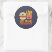 Friendship Burger en Fries Best Friends Forever Ronde Sticker (Tas)