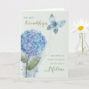 Friendship Butterfly en Hydrangea Birthday Kaart