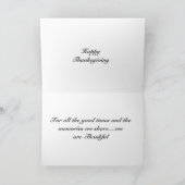 FRIENDSHIP CELEBRATION THANKSGIVING FEESTDAGEN KAART (Binnen)