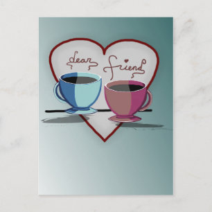 Friendship Coffee Cups Valentijnsdag Card Feestdagenkaart