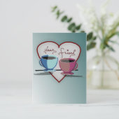 Friendship Coffee Cups Valentijnsdag Kaart (Staand voorkant)