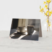 Friendship Coffee Cups Wenskaart Kaart (Gele Bloem)