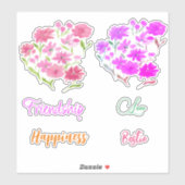 Friendship Collectie Waterverf Wild Flowers Sticker (Vel)