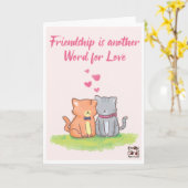Friendship - Cute Kittens Kaart (Gele Bloem)