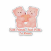 FRIENDSHIP DAY BEST FRIEND, FUNNY BEARS FRIENDS STICKER (Voorkant)
