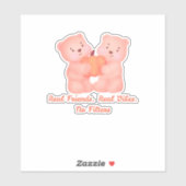 FRIENDSHIP DAY BEST FRIEND, FUNNY BEARS FRIENDS STICKER (Vel)