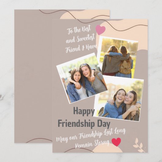 Friendship Day Invitation card Kaart (Voorkant / Achterkant)