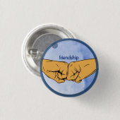 Friendship Fist Bump Ronde Button 3,2 Cm (Voorkant /achterkant)