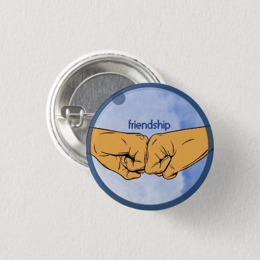 Friendship Fist Bump Ronde Button 3,2 Cm (Voorkant /achterkant)