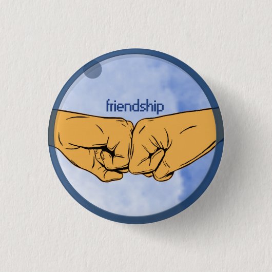 Friendship Fist Bump Ronde Button 3,2 Cm (Voorkant)