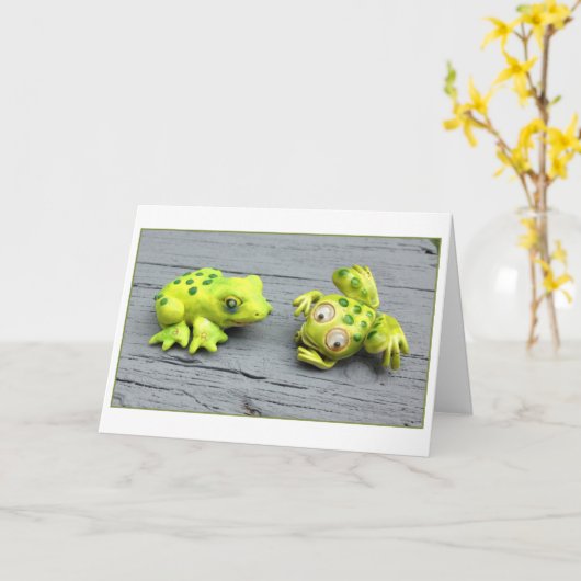 Friendship Frog Kaart (Gele Bloem)