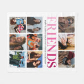 Friendship Gift | Friend Photo Collage Fleece Deken (Voorkant (Horizontaal))