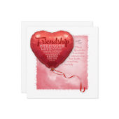 Friendship Heart Balloon Kaart (Voorkant / Achterkant in situ)
