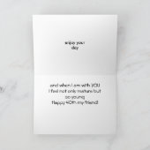 **FRIENDSHIP HUMOR** OP UW "40e MAAND" Kaart (Binnen)