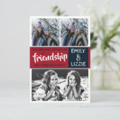 Friendship inspirerend card met namen en afbeeldin (Staand voorkant)