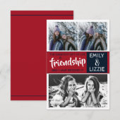 Friendship inspirerend card met namen en afbeeldin (Voorkant / Achterkant)