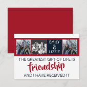 Friendship inspirerend card met namen en foto's (Voorkant / Achterkant)