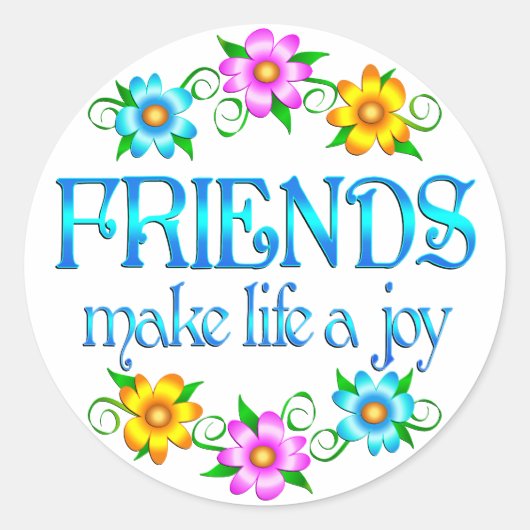 Friendship Joy Ronde Sticker (Voorkant)