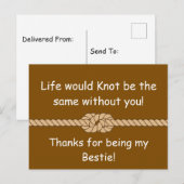 Friendship Knot Bestie Appreciation Art Briefkaart (Voorkant / Achterkant)