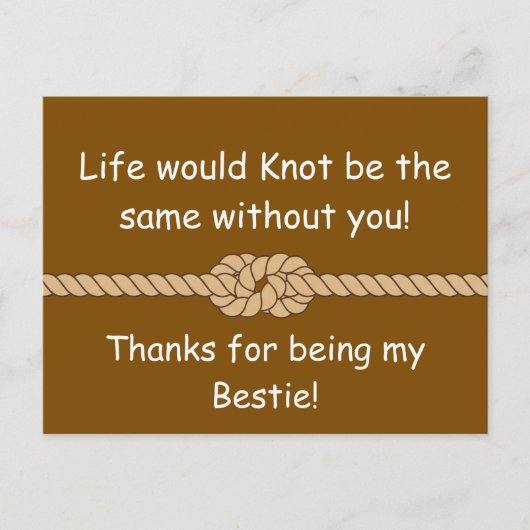 Friendship Knot Bestie Appreciation Art Briefkaart (Voorkant)