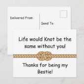 Friendship Knot Bestie Appreciation Art Briefkaart (Voorkant / Achterkant)