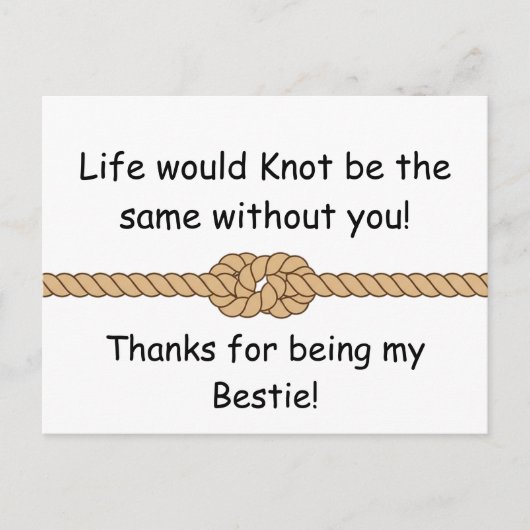 Friendship Knot Bestie Appreciation Art Briefkaart (Voorkant)