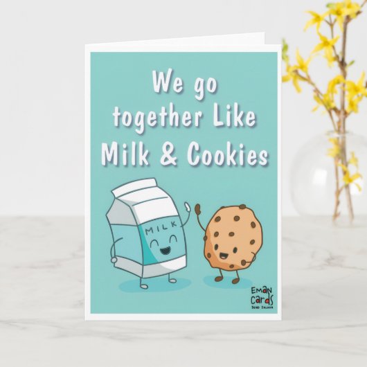 Friendship - Milk & Cookies Funny Kaart (Gele Bloem)