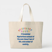Friendship Mysterious Cement - Friendship Quote Grote Tote Bag (Achterkant)