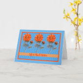 Friendship Note Kaart Oranje en blauw (Gele Bloem)