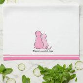 Friendship Pink Dogs Valentijnse Kitchen Towel Theedoek (Gevouwen)