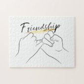 Friendship Pinky Promise Minimale Line Art Cute Legpuzzel (Horizontaal)