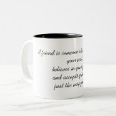 Friendship Poem-Mok Tweekleurige Koffiemok (Voorkant links)