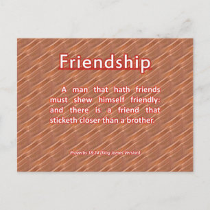 Friendship Proverbs 18:24 Briefkaart
