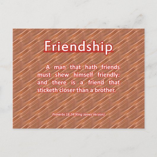 Friendship Proverbs 18:24 Briefkaart (Voorkant)