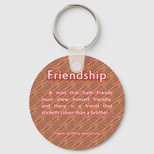 Friendship Proverbs 18:24 Sleutelhanger (Voorkant)