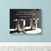 Friendship Quote Antiek Tin Cups Canvas Afdruk (Insitu (Houten vloer))