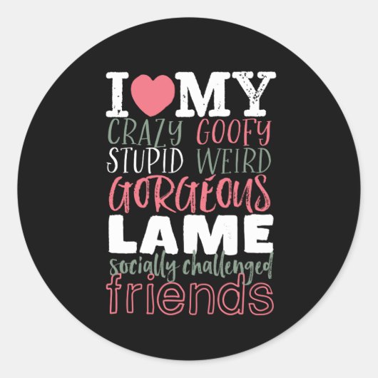 Friendship Quote Best Friends BFF Ronde Sticker (Voorkant)