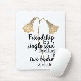 Friendship Quote Elegant Gold Waterverf Floral Muismat