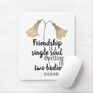 Friendship Quote Elegant Gold Waterverf Floral Muismat