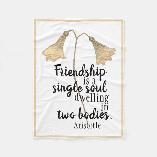 Friendship Quote Flowers Fleece Deken (Voorkant)