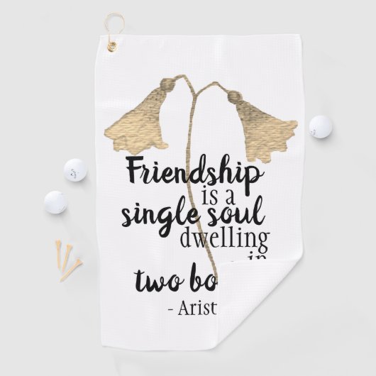 Friendship Quote Flowers Golfhanddoek (Insitu)