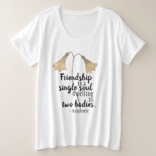 Friendship Quote Flowers Grote Maat T-shirt