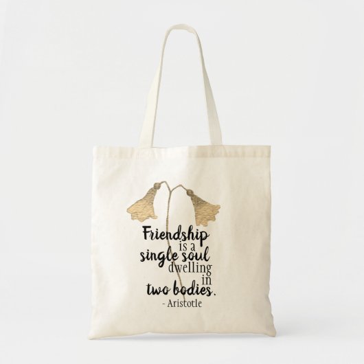 Friendship Quote Flowers Tote Bag (Voorkant)